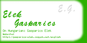 elek gasparics business card